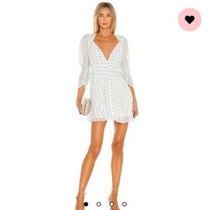 June Mini Dress in Aqua For Love & Lemons Size Small